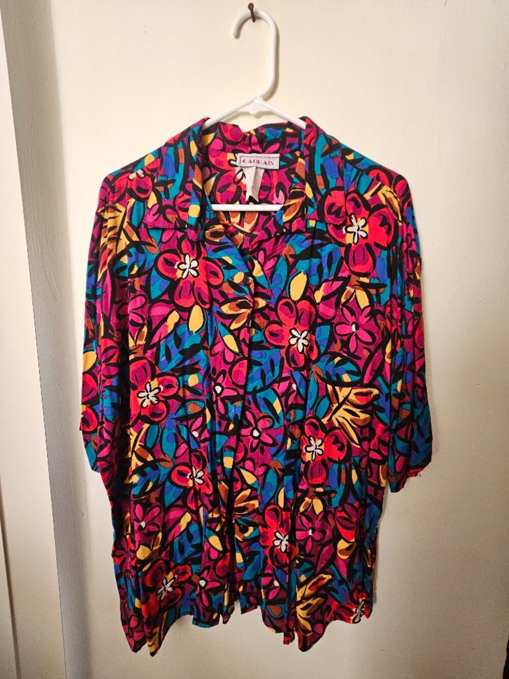 Cabrais 80s Vintage Flowers Blouse